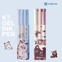 KACO Cute Happy Puppy Gel Pen Set,3pcs K7 Push 0.5 Black Core boligrafo kawaii Quick Drying ручка papeleria divertida For Girls 1
