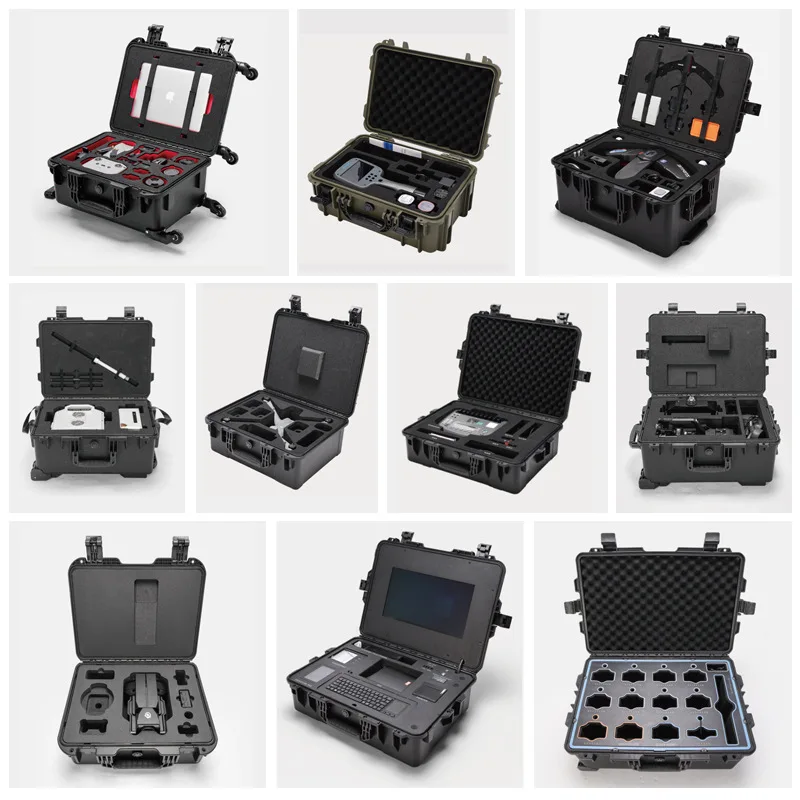 휴대용 플라스틱 공구 상자, 하드웨어 보관용, 밀폐형 방수, 충격 방지, 기기 장비 보호 케이스, 안전함