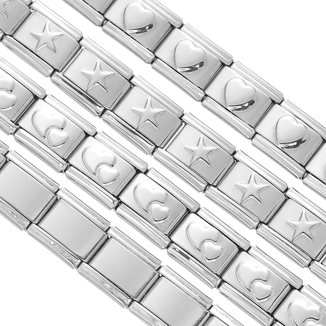Charm Link Quiges In Acciaio Inox - Cuori Per Bracciali Italian Style