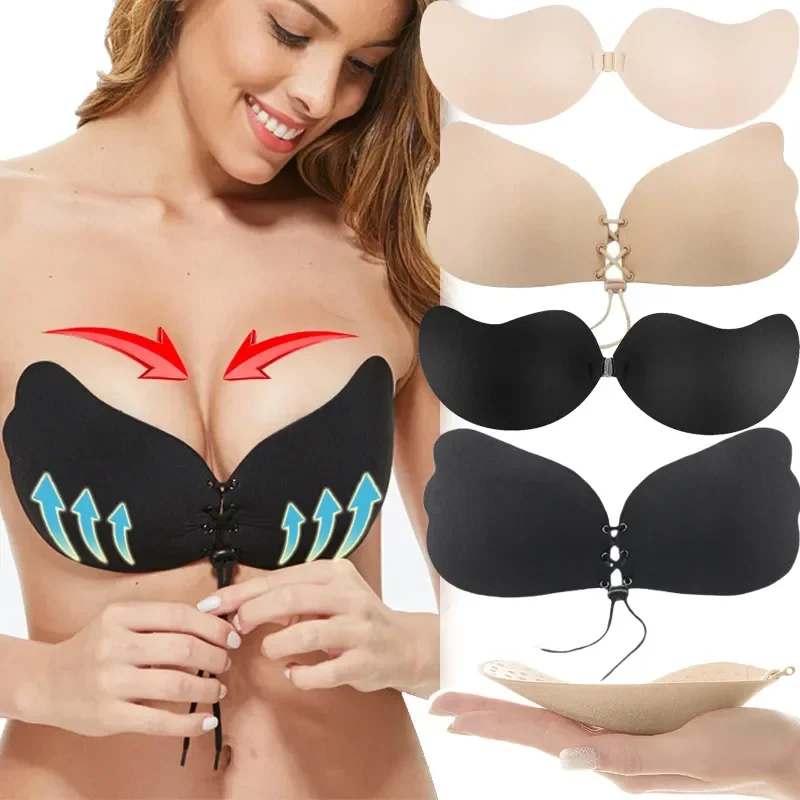 

Cup Lingerie Adhesive Padding Sticker Silicone Push Up Wedding Cover Strapless Reusable Bra Pasty Dress Patch Nipple Bras