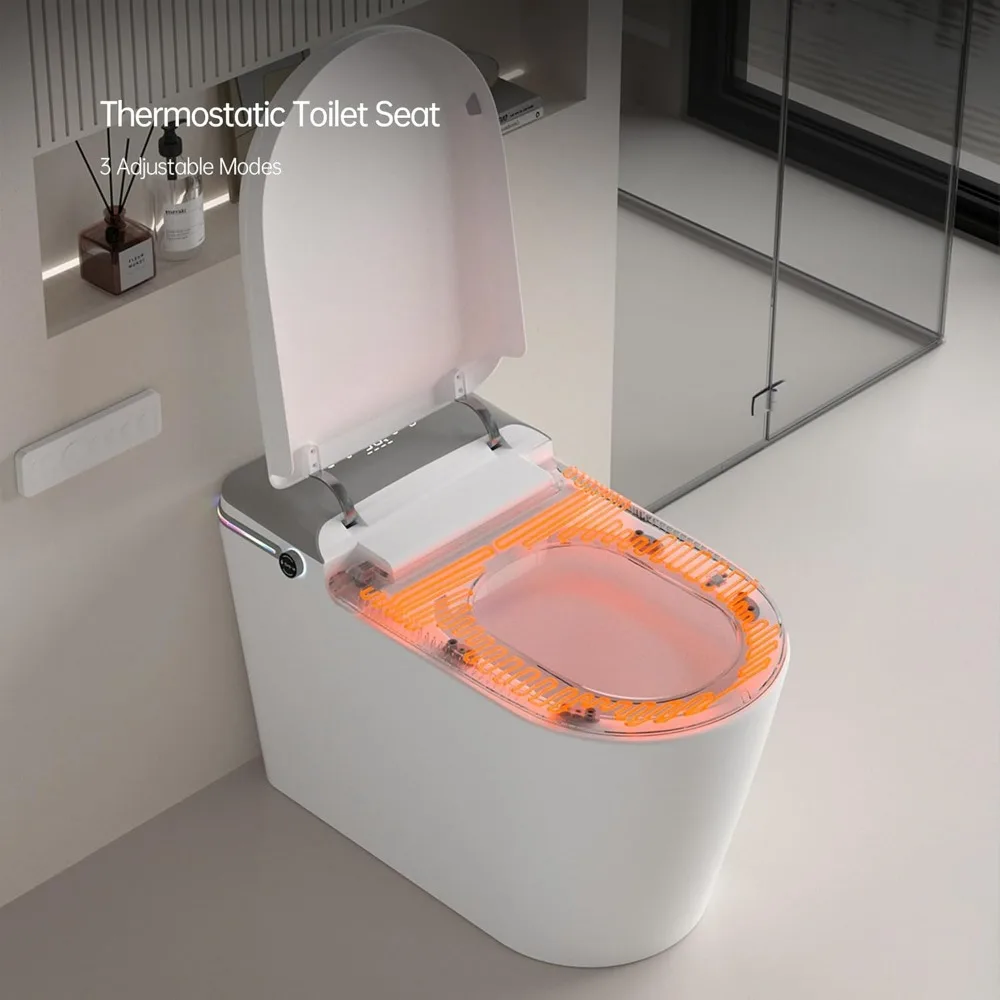 Smart Toilet with Bidet Built in, Bidet Toilet with Remote Control, Tankless with LED Display, Smart Bidet 6