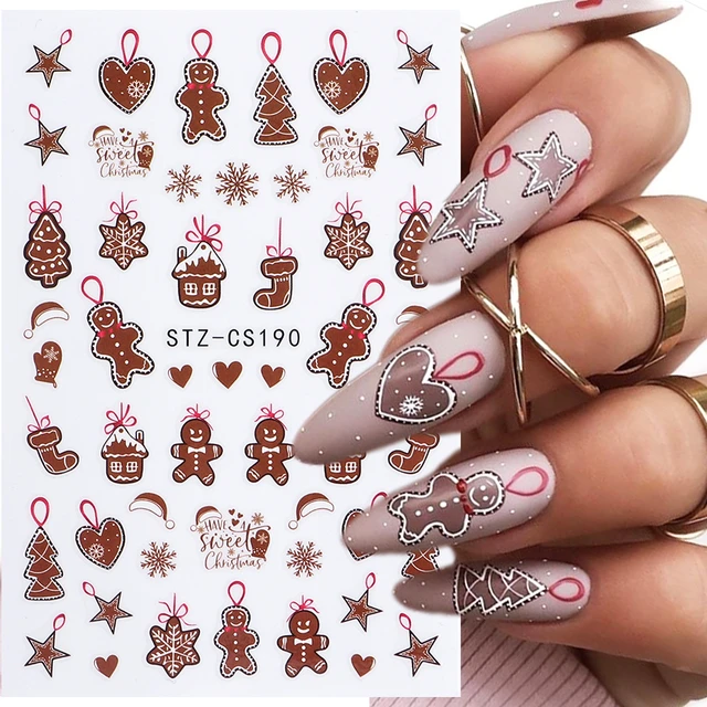 3D Nail Stickers White Snowflakes Winter Christmas Nail Art Decals Manicure  DIY | eBay