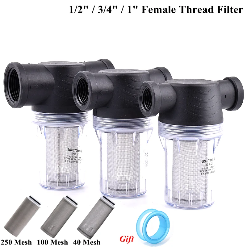 Garden Watering Filter 1/2'' 3/4'' 1'' Irrigation System Impurity Prefilter Water Pump Filter Household Water Pipe Strainer
