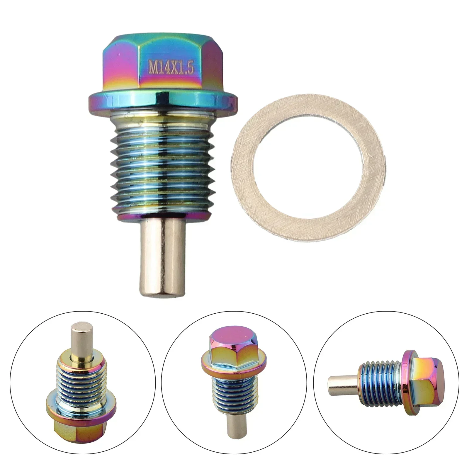 M14*1.5 Magnetic Oil Drain Plug Oil Drain Sump Nut Titanium Alloy Magnetic Gearbox Sump Plug Nut For Suzuki Honda Mits