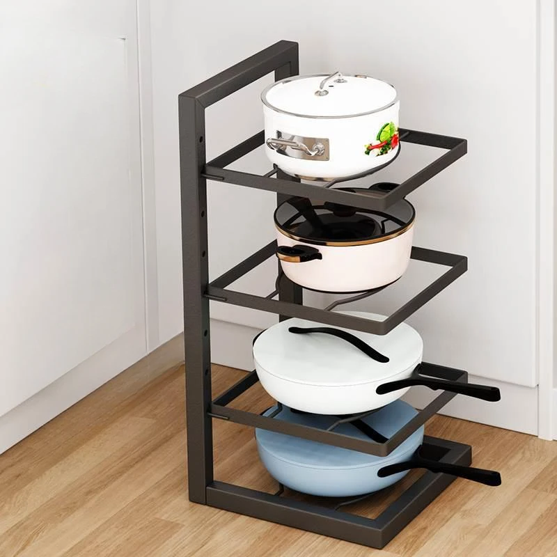 Adjustable Pot Rack Organizer, Kitchen Stainless Steel Pot Storage Rack ,Multi-Layer Household Pot and Pan Organzier for Kitchen 4