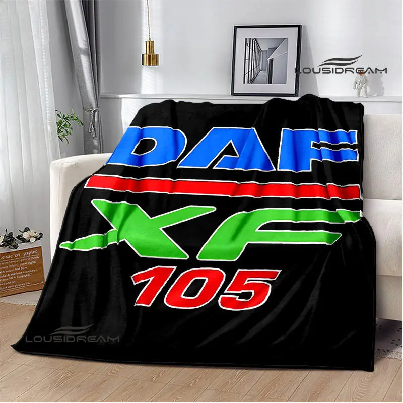 3D DAF 트럭 레트로 인쇄 담요 피크닉 담요 따뜻한 플란넬 담요 부드럽고 편안한 담요 침대 라이닝 생일 선물