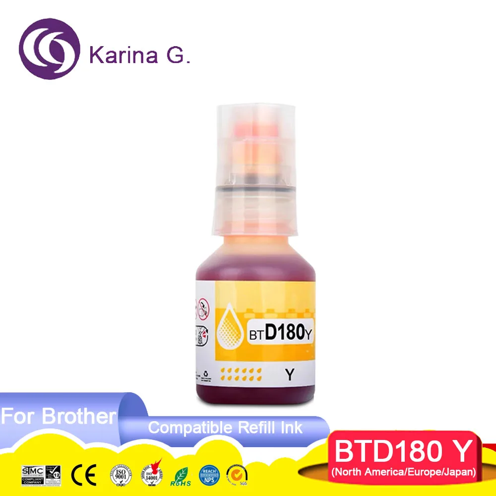 BTD180 BTD-180 Compatible Bottle Water Based Refill Tintas Ink for Brother DCP-T