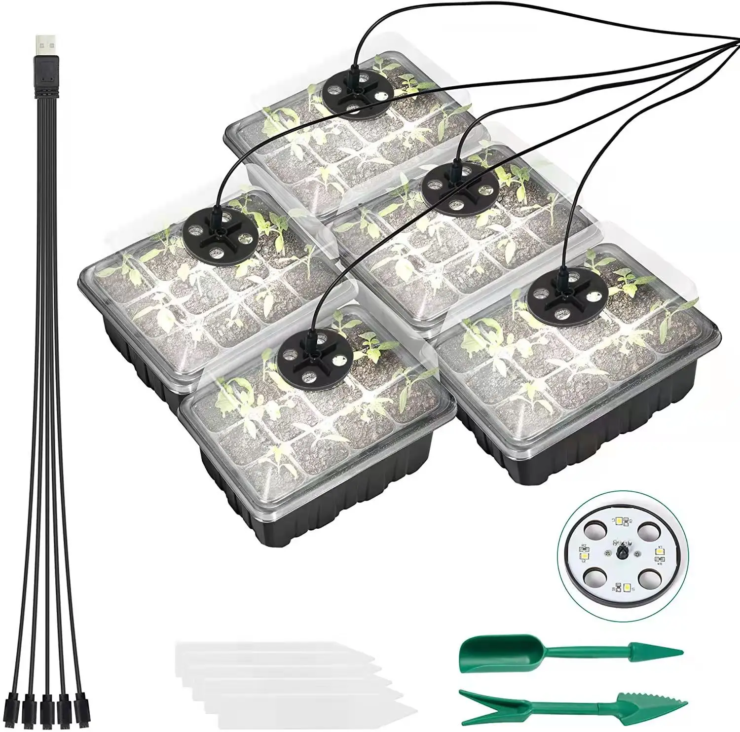 2022 12 Hole Seedling Trays Seed Starter Starter Plant Flower Grow Box Propagation For Gardening Grow Starting Germination Box