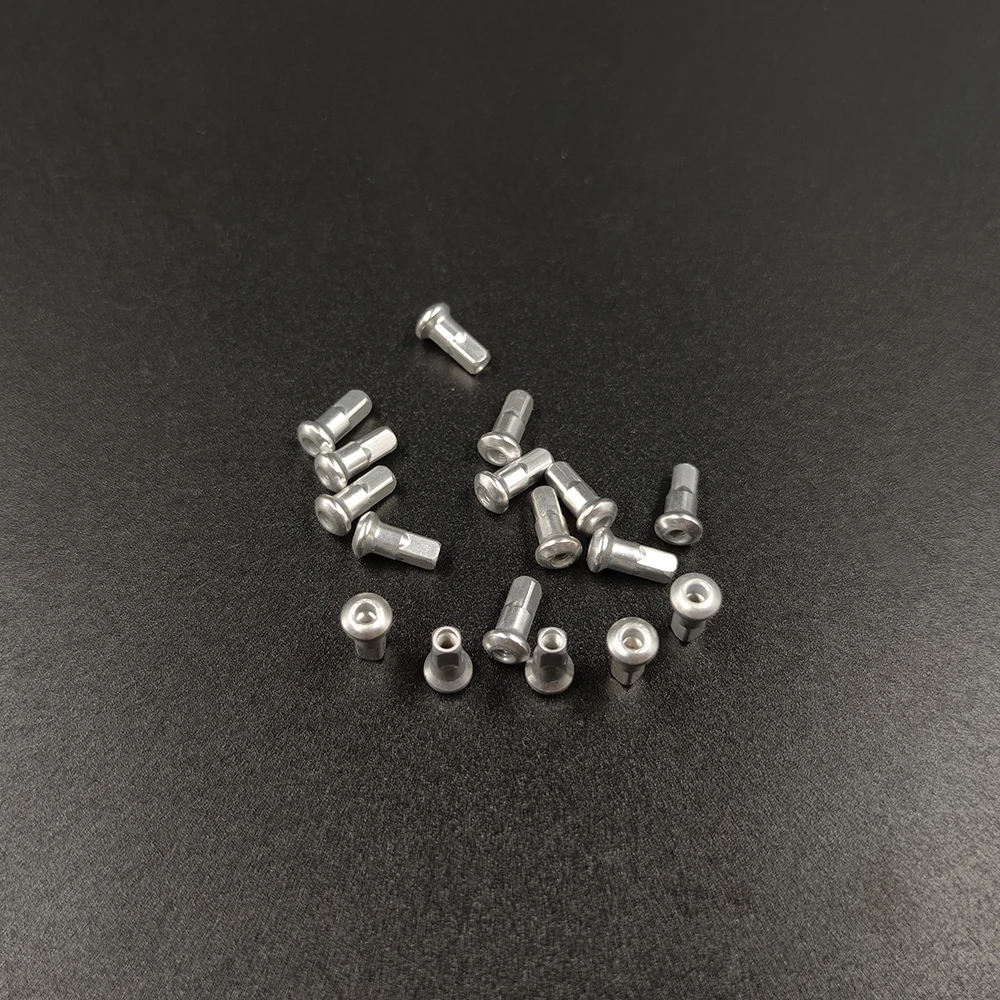 Ultralight Pillar 4R Internal Spoke Nipples 14G Gauge FG 2.3 Thread 10.5mm MTB Road Bike Round Head Brass Aluminum Alloy Silver