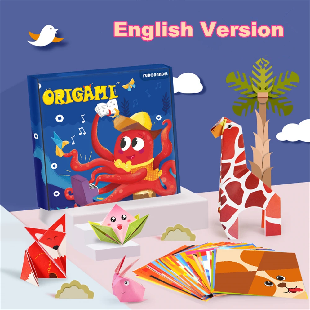 108 Pages 3D Origami Paper DIY Kids Craft Toys Cartoon Animal Handcraft Parper Art Montessori Educational Toy for Children Gifts