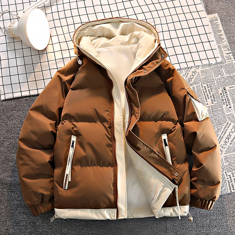 Men Hooded Winter Thicken Warm Man Windproof Jacket Streetwear Casual Parkas Padded Jacket Male Loose Coats parka coat parkas coat