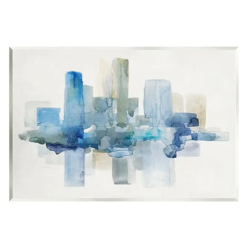 

Industries Blocked Abstract Cityscape Scene Reflection Watercolor Detail Painting Unframed Art Print Wall Art, Design by Sally S