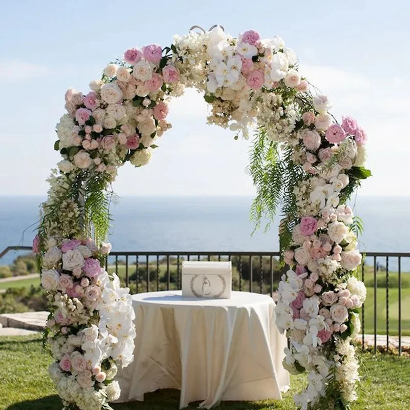 Black Metal Garden Wedding Arch Large Flower Frame Balloons Archway Outdoor Lawn Activity Decoration
