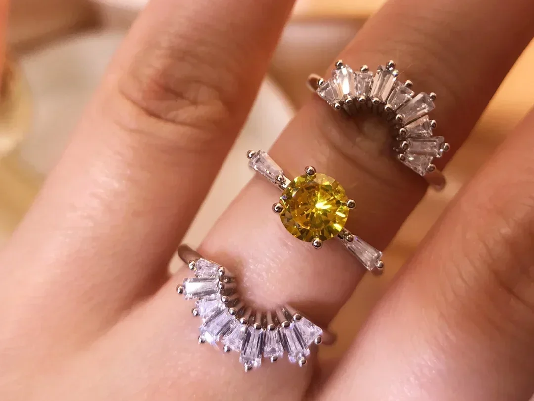 2025 New Trend Fine Party Jewelry Sets Charming Yellow Pink Sunflower Crystal Pendant Women's Necklace Bracelet Earrings Ring 6