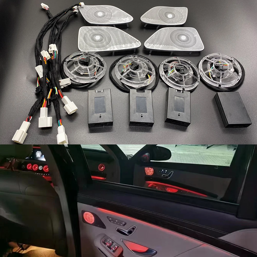 

Крышка дверного окружающего освещения для Mercedes-benz s class w222, неосветильник свет, дверь, звуковой динамик, декоративная лампа с подсветкой