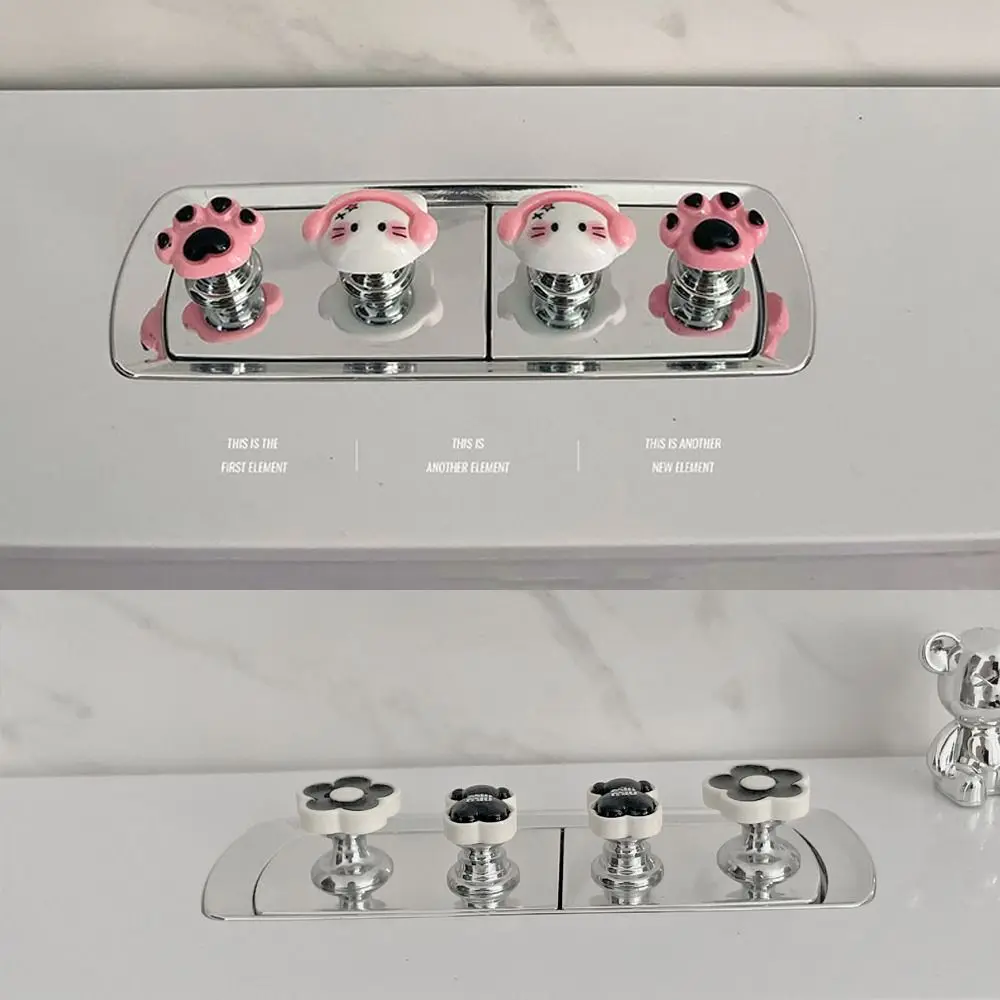 Creative Cute Toilet Press Button Portable Useful Bathing Room Water Tank Push Switch Tool Cabinet Door Drawer Handle