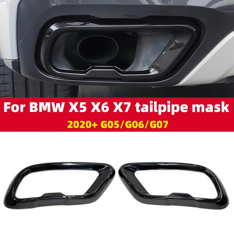 Exhaust Pipe Mask For BMW X5 X6 X7 G05 G06 G07 Muffler Tip Nozzle Stainless Steel Black Cover exhaust muffler tip,exhaust pipe muffler,exhaust trim pipe