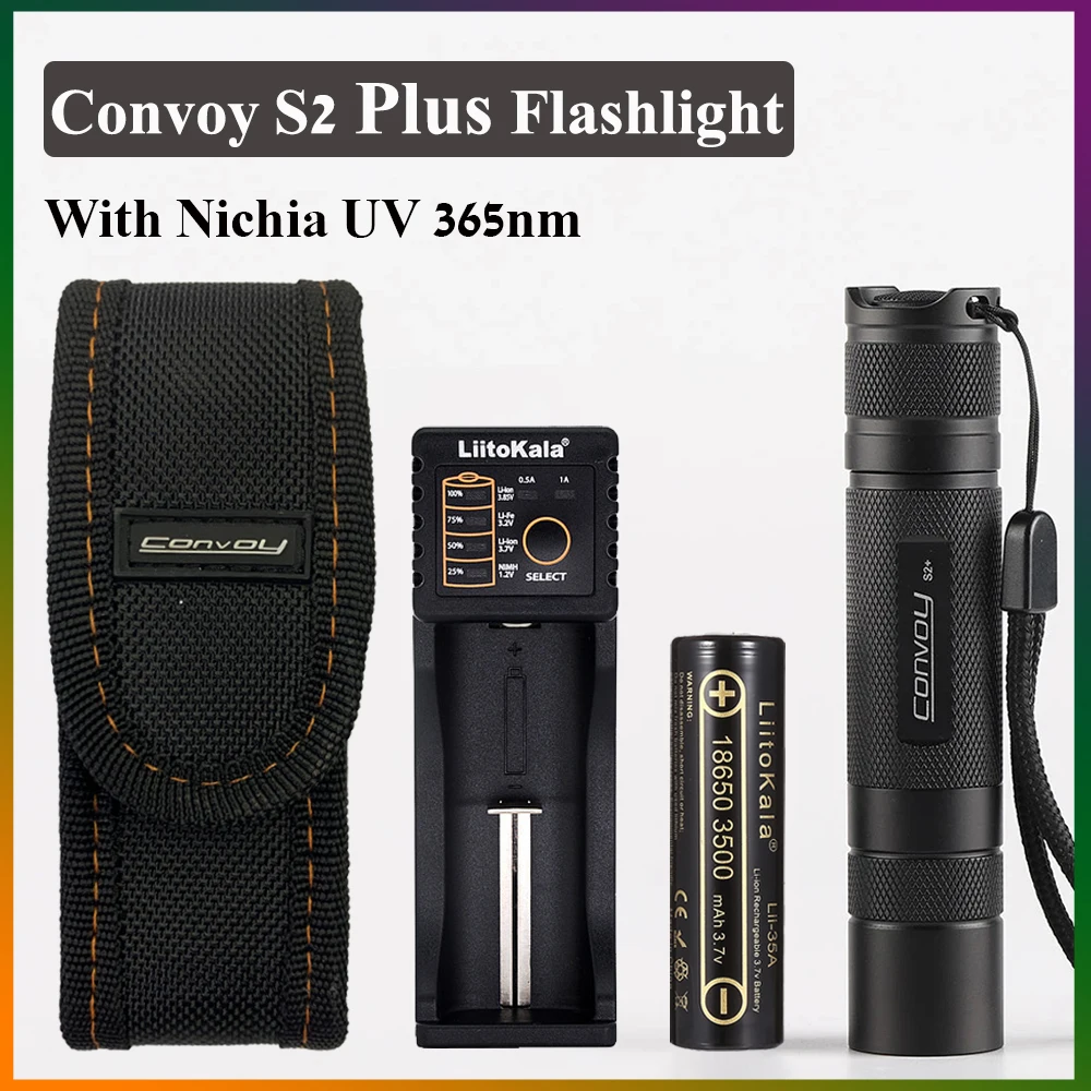 Convoy-S2-Plus-With-Nichia-UV-365nm-LED-Flashlight-Fluorescent-Agent ...