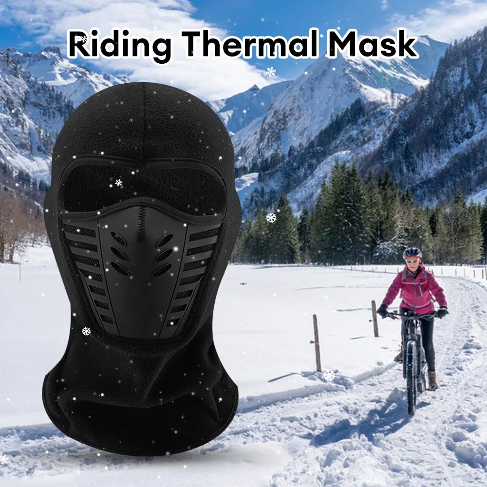 

Winter Warm Cycling Mask Thermal Neck Full Face Mask Fleece Balaclava Windproof Dustproof Face Shield Outdoor Riding Skiing Mask