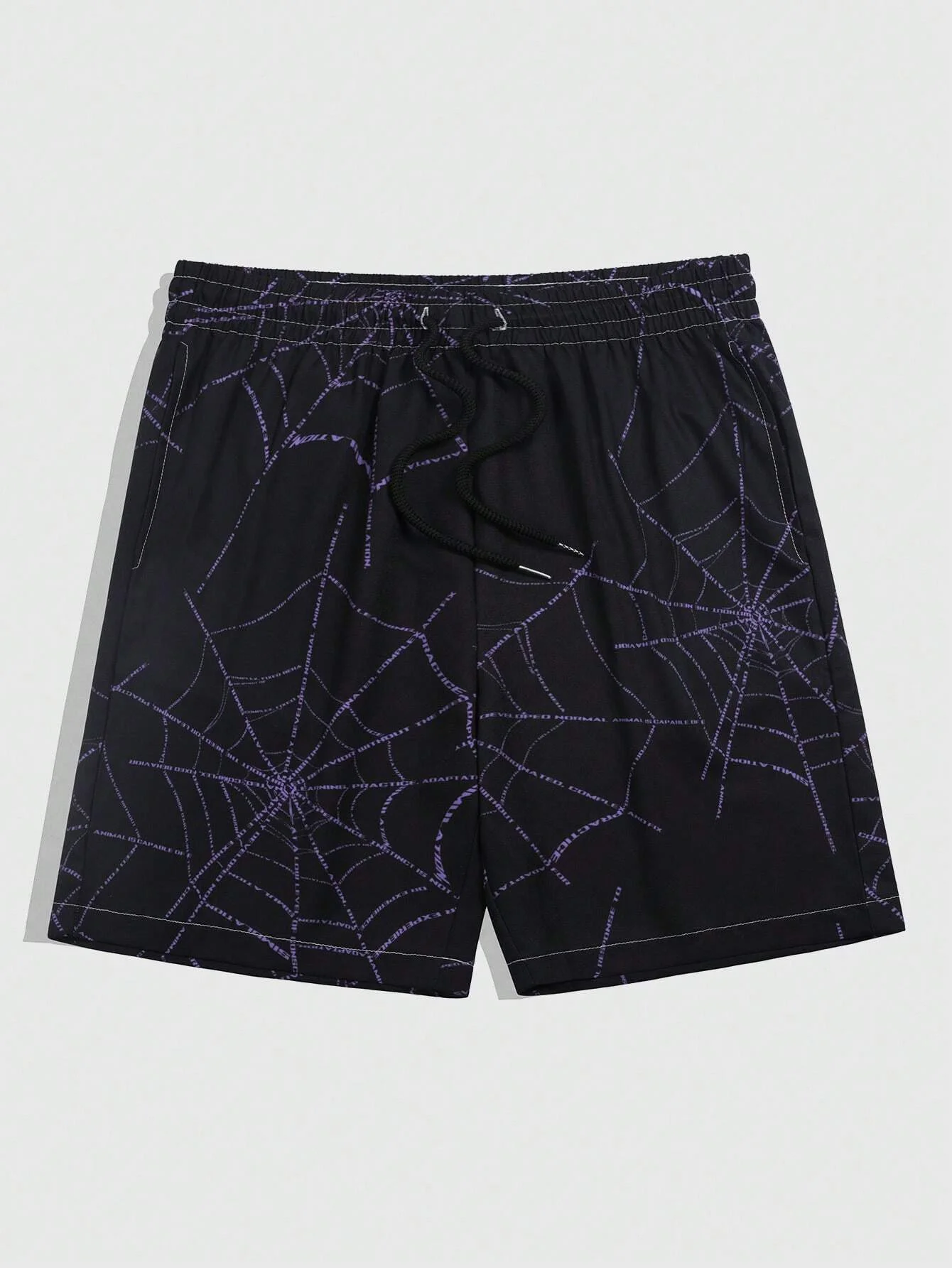 Goth Men Simple Spider Web Print Shorts Men's swim Trunks Elastic Waist 3D Print Gradient Breathable Short Streetwear Polyster 3