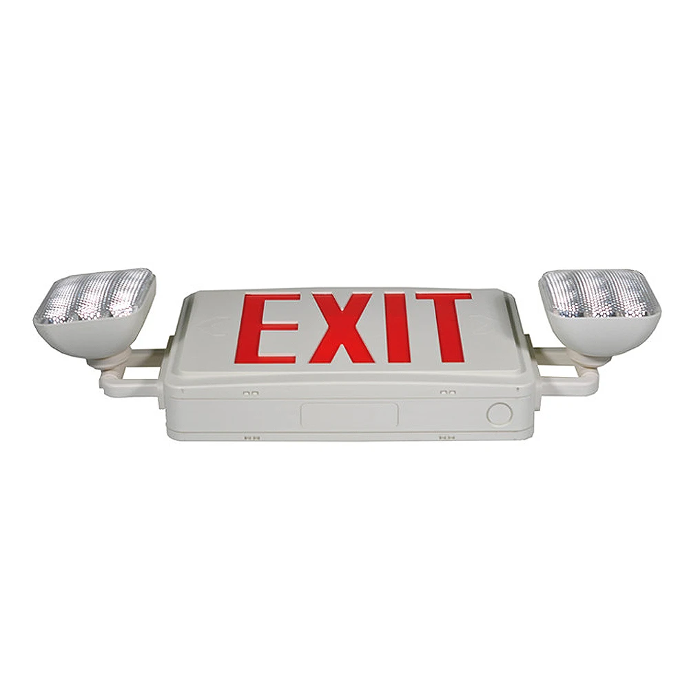 Two Adjustable Head Exit Sign 2W Emergency Lights With Battery Backup For Business Location Home Safty Lamp