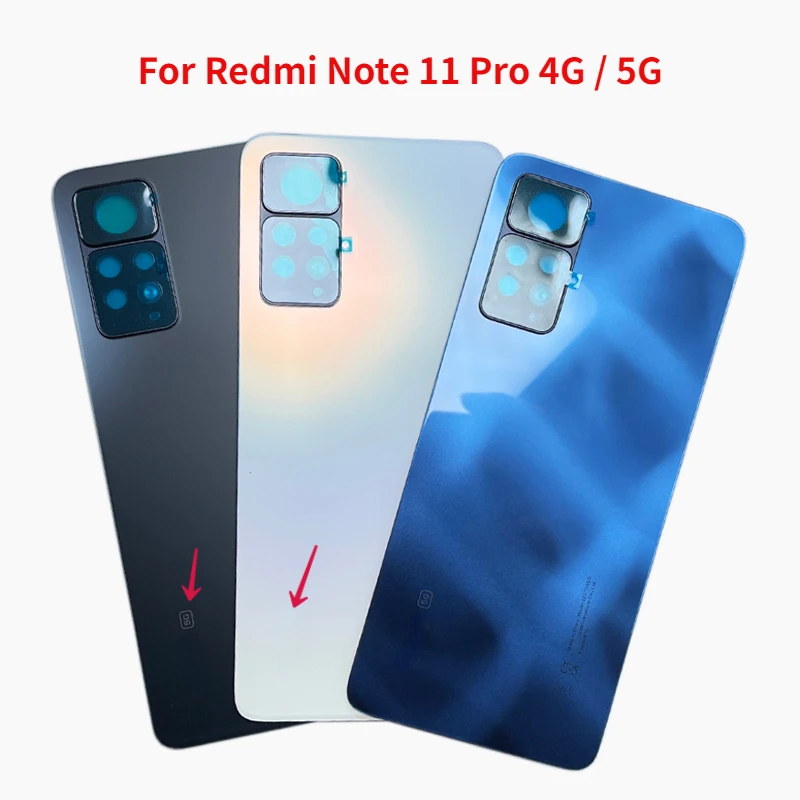 Original Back Glass For Xiaomi Redmi Note 11 Pro 4G 5G Back Battery Cover For Redmi Note 11E Pro Rear Door Housing Case