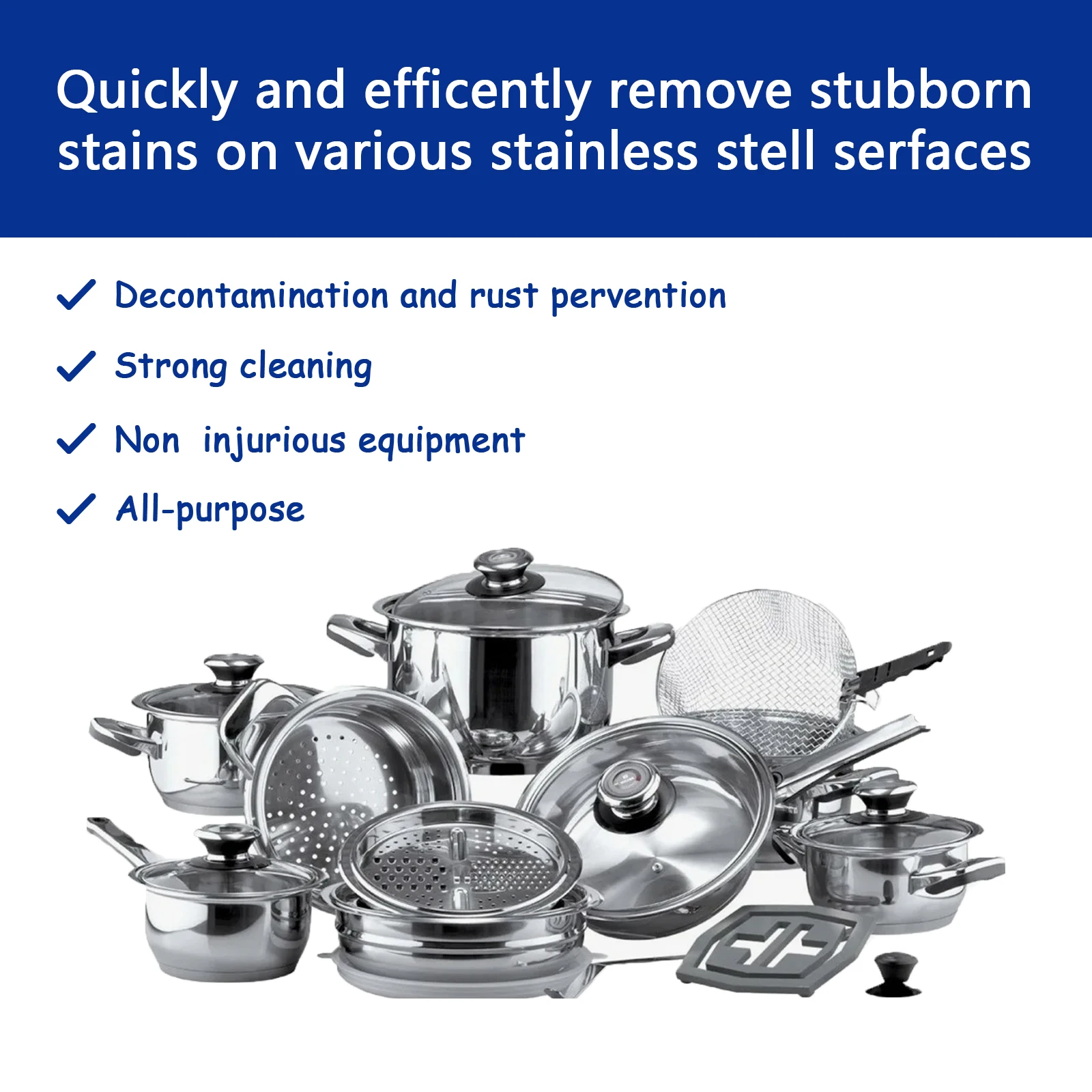 Stainless Steel Oven Cookware Cleaner Heavy Duty Paste