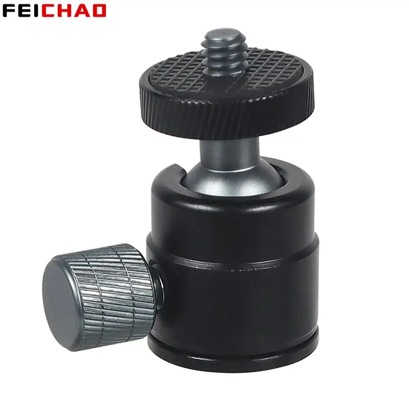 Mini 360 Ball Head Tripod Adapter w Lock Knob 1/4" 3/8" Screw for GoPro Action Camera Smartphone Support Flash Stand Video Photo