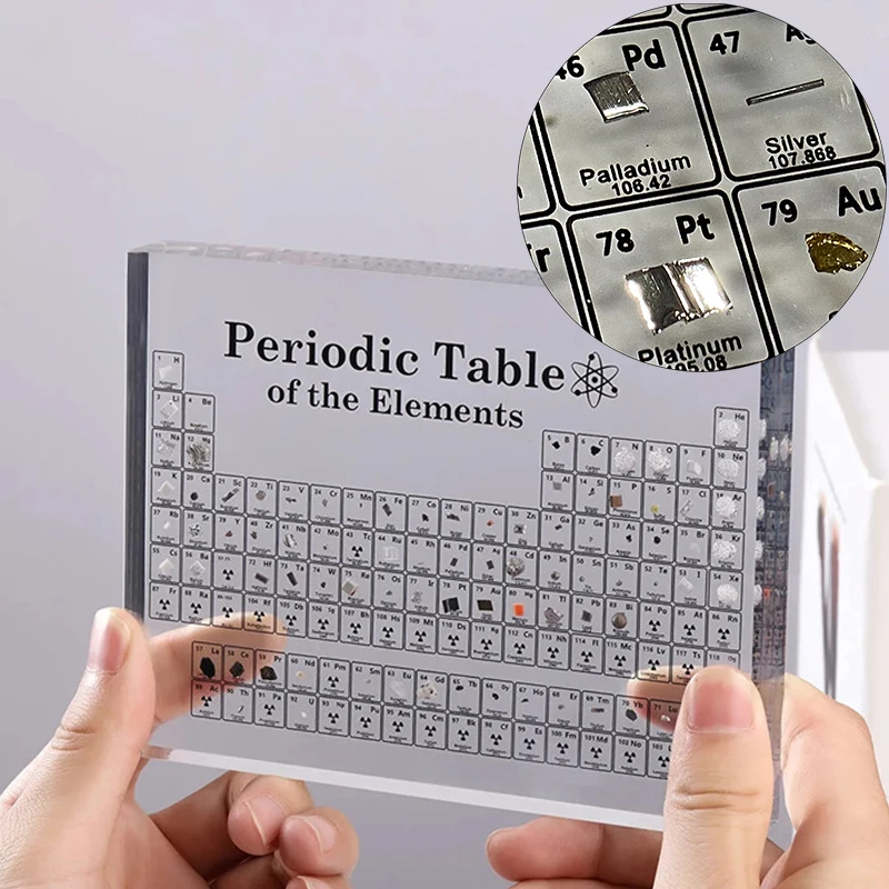 Akryl periodická stůl psací stůl displej s opravdový elementy děti výuka škola den narozeniny večírek dárky chemický komponent domácí dekorace