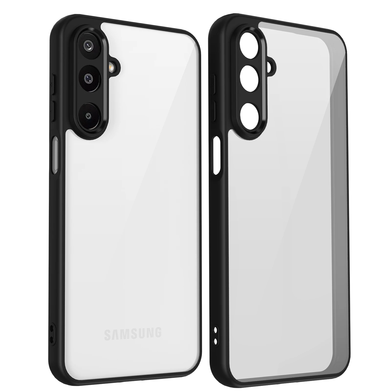 Clear Shockproof Phone Case with Hard Acrylic Back Protection Cover