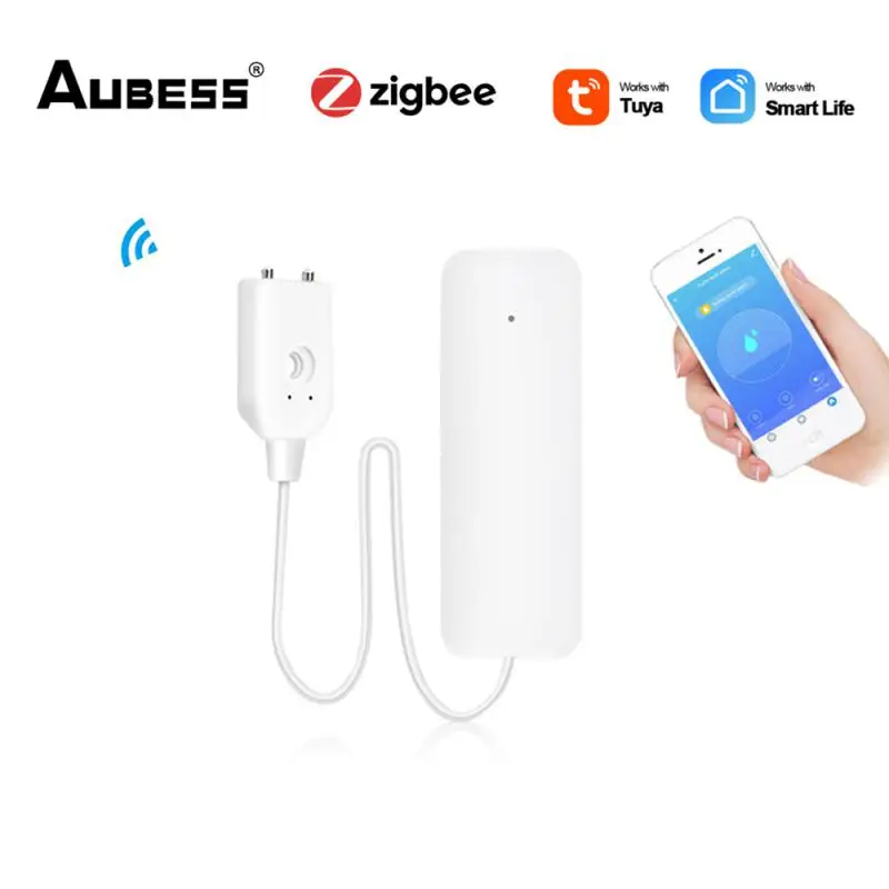 

Zigbee Tuya Water Leakage Alarm Flood Alert Overflow Security Alarm System Water Leak Sensor Detector Via Tuya Zigbee Gateway