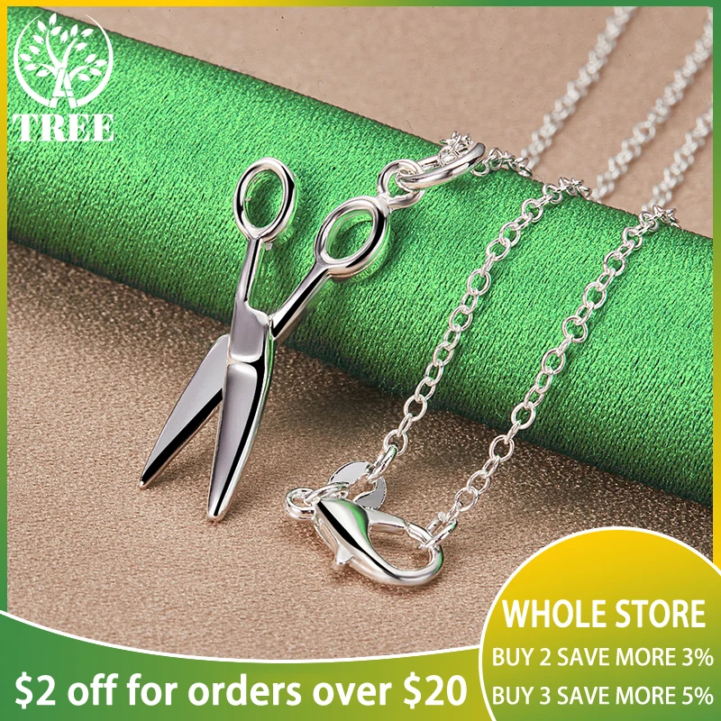 

ALITREE 925 Sterling Silver Scissors Pendant Necklace For Women necklaces Fashion Engagement Wedding Jewelry Birthday Gifts