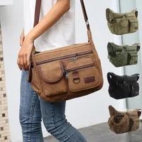 Hommes décontracté sac à bandoulière messager bandoulière unisexe voyage en plein air Vintage sacs 5