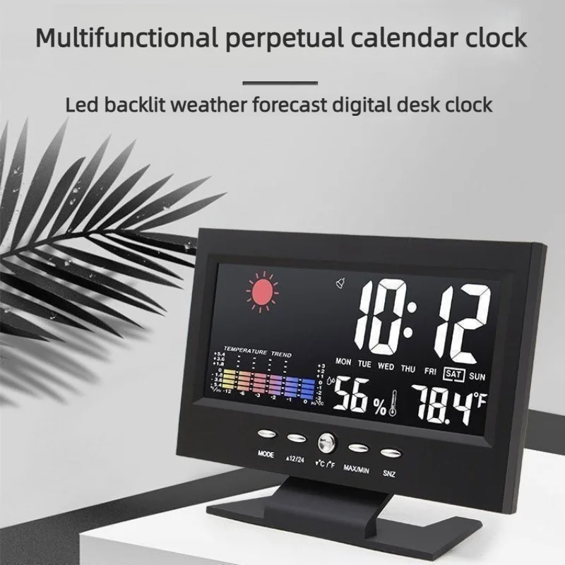 Advanced Color Screen Weather Clock with Indoor Temperature & Humidity Display