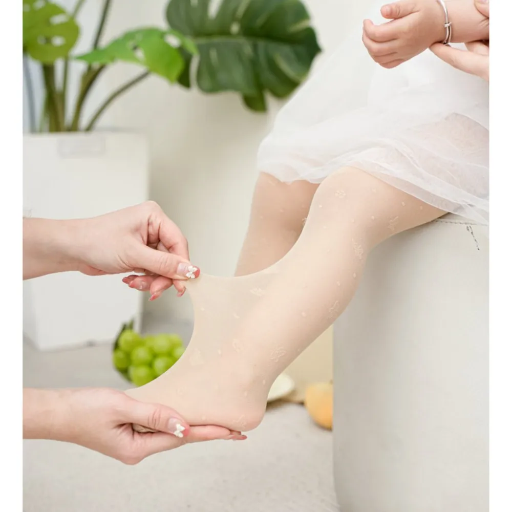 Spring Summer Kids Girl Sheer Leggings Cute Butterfly Elastic Band Tights Pantyhose Long Socks for Children