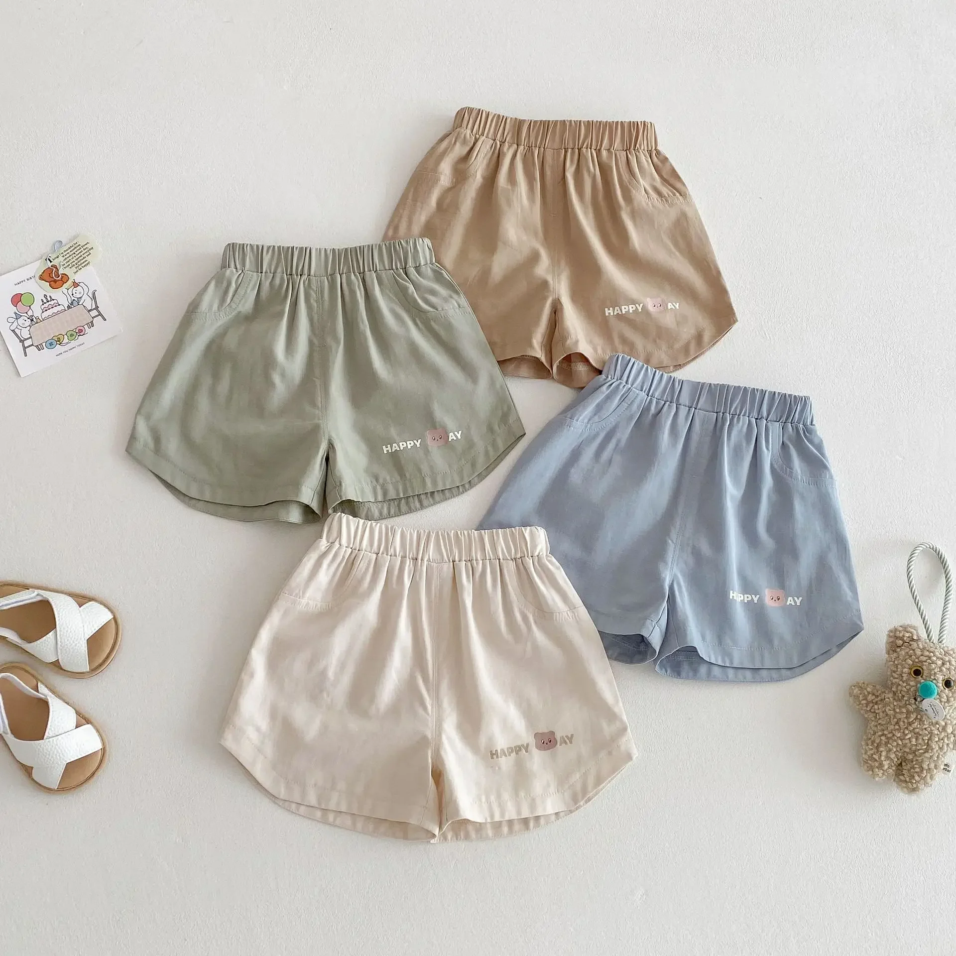 Description Picture 5 of itemGirls' Korean Shorts 2025 New Summer Korean Style Embroidered Mushroom Fashionable Casual Shorts for Boys and Girls