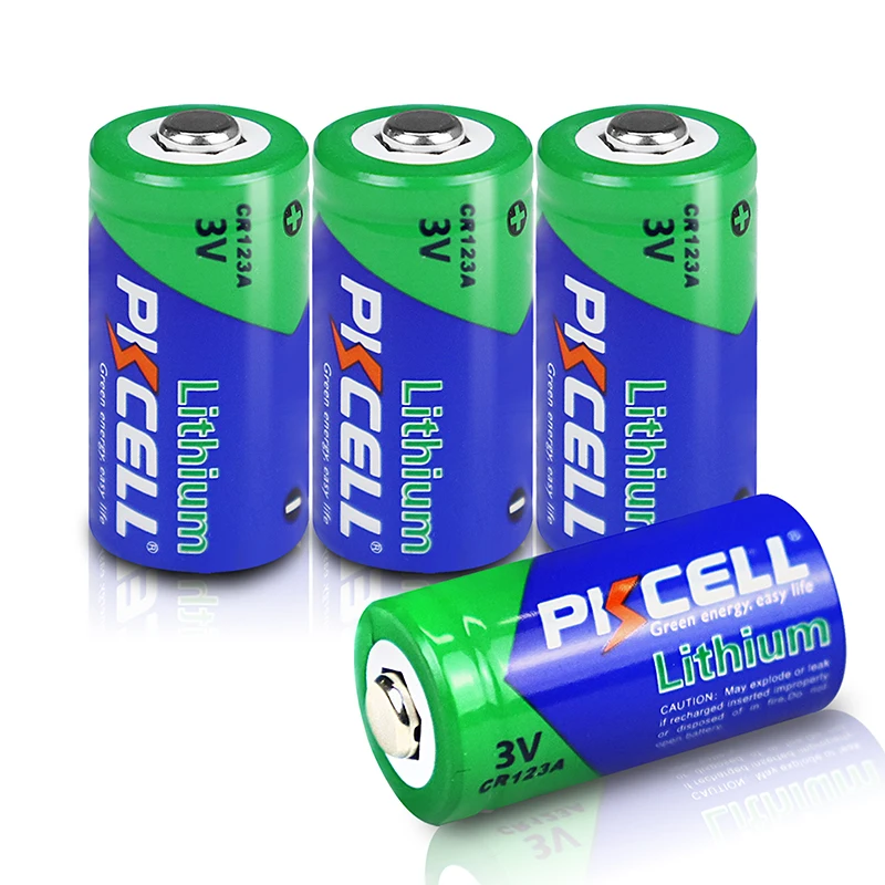 4Pcs Pkcell Cr123A 1500Mah 3V Batteria Al Litio Cr123 Cr 123 123A 16340 Cr17345 17345 Batterie Primarie Per Apparecchiature Radio Lampada