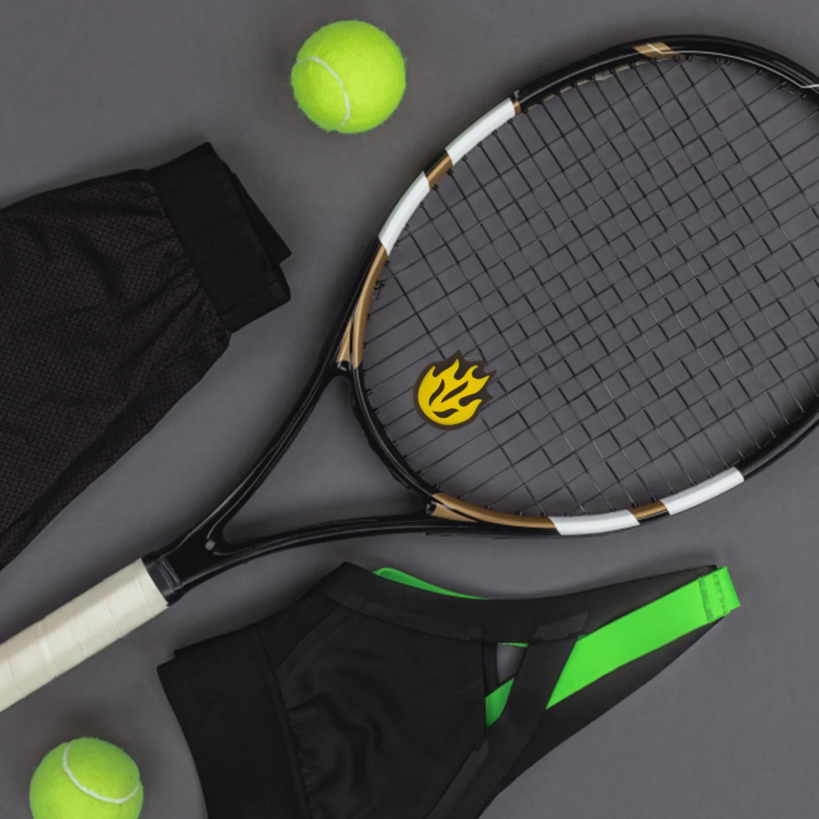 

6Pcs Tennis Racket Damper Silicone Tennis Racket Damper Fire Shape Absorber