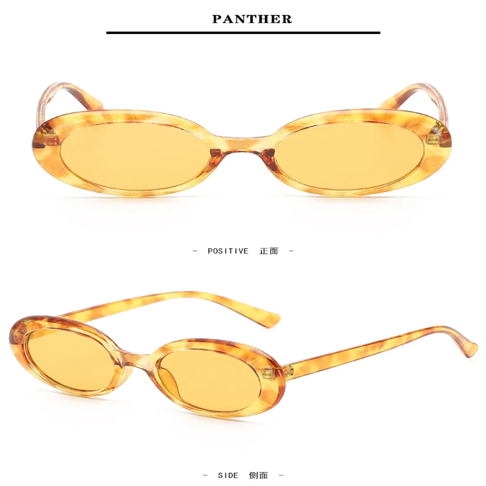 Trendy Retro Oval Sunglasses Small Frame Sunglasses For Women / Men Jelly Color Gothic Glasses UV400 Street Glasses