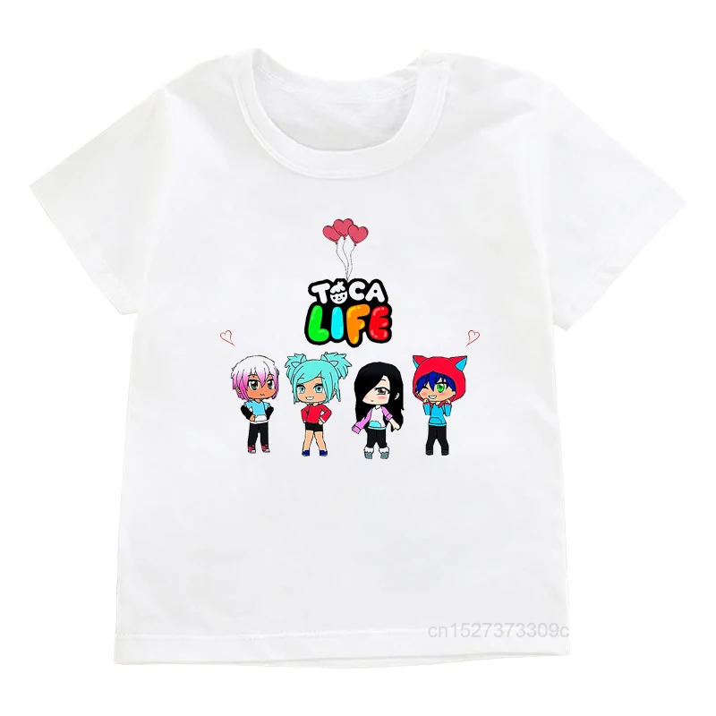 Desenhos animados gráfico impresso t-shirt para meninas e meninos