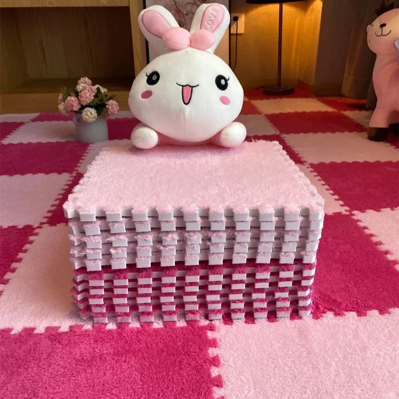 1-20 Piece Baby Plush Floor Mat Eva Interlocking Baby Thickened Carpet Foam Puzzle Kids Activity Floor Mats for Room Living Room 2