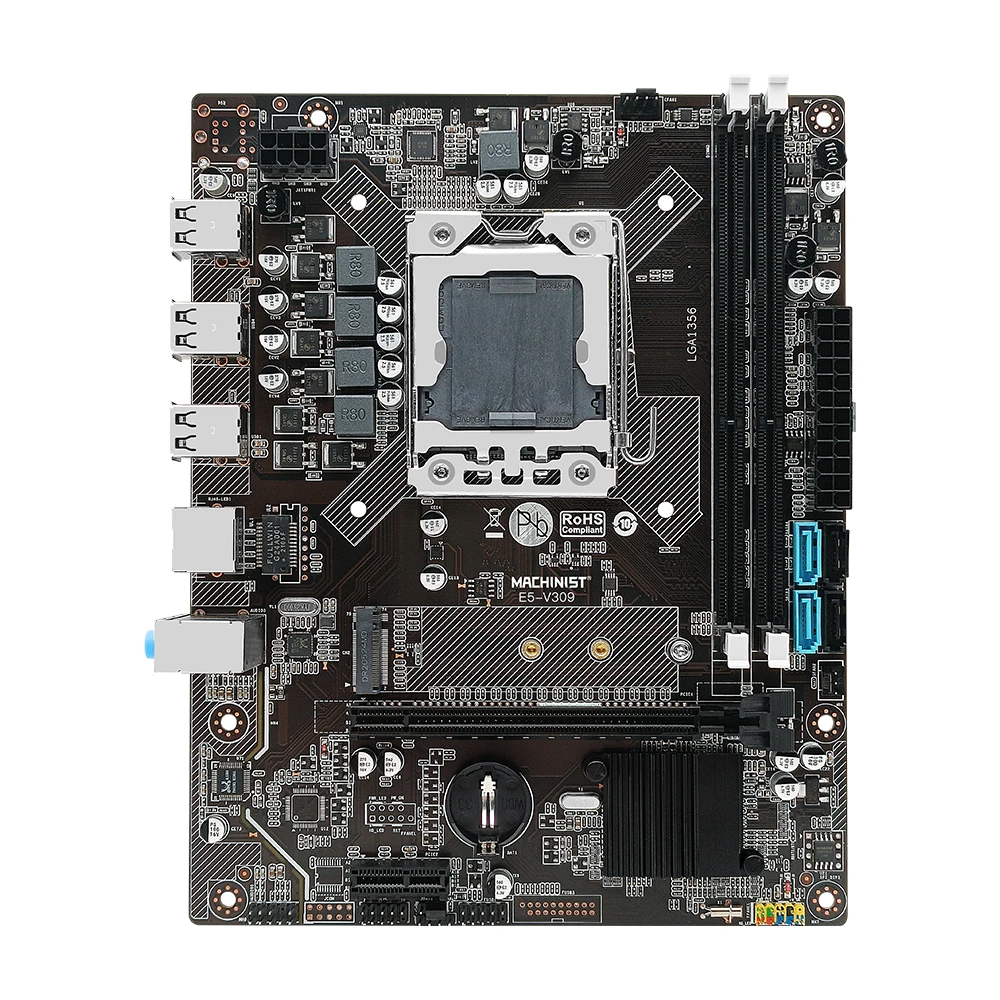 Placa-mãe V309 Lga 1356 Suporte Cpu Processador Intel Xeon Série e5 Desktop Ddr3 Memória Ram Nvme M.2 M-atx Machinist-x79 - Imagem 3