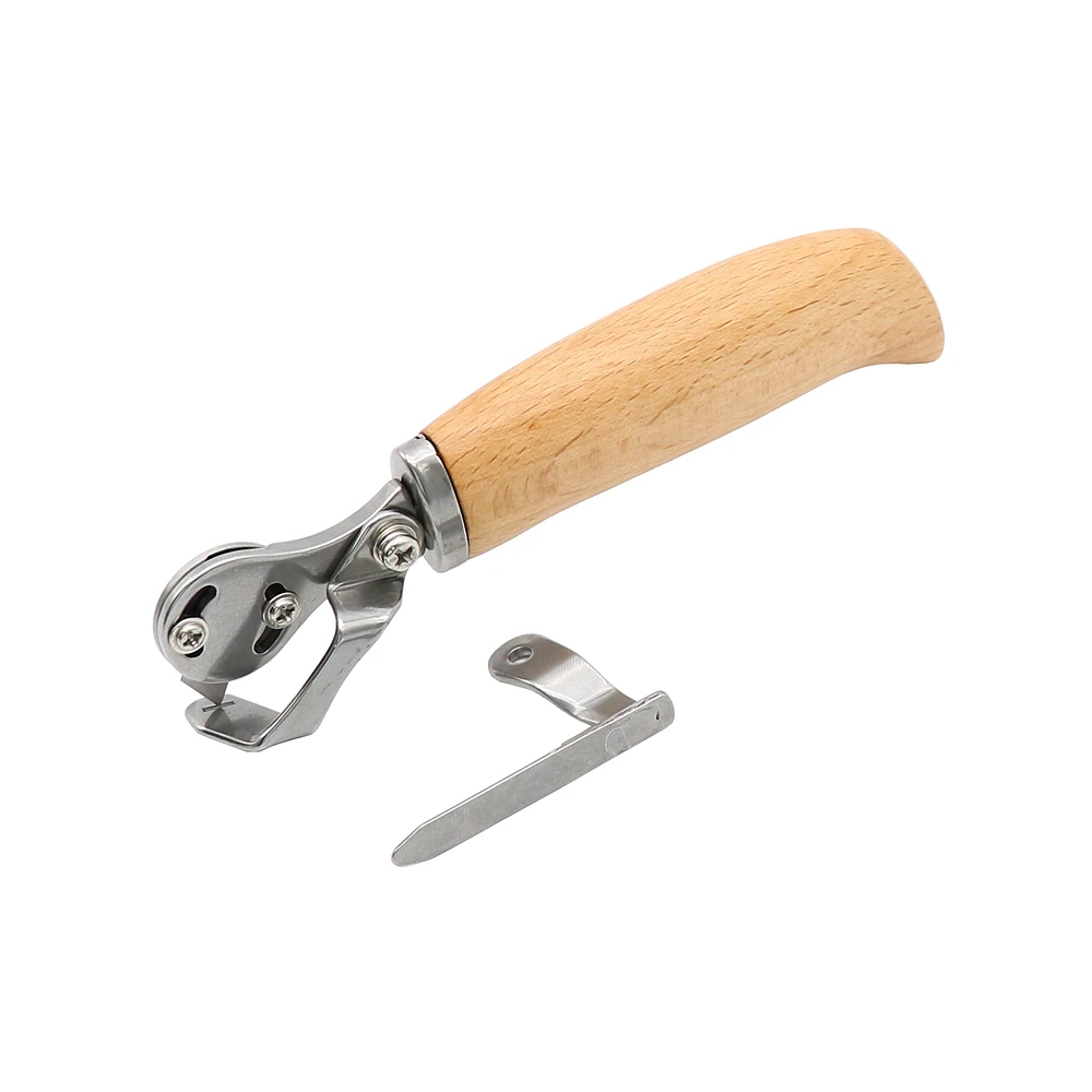 Leather Craft Cutting Knife Handmade DIY Leather Making Tool Straight Knife Arc Equal Distance Trimming Hand Tool
