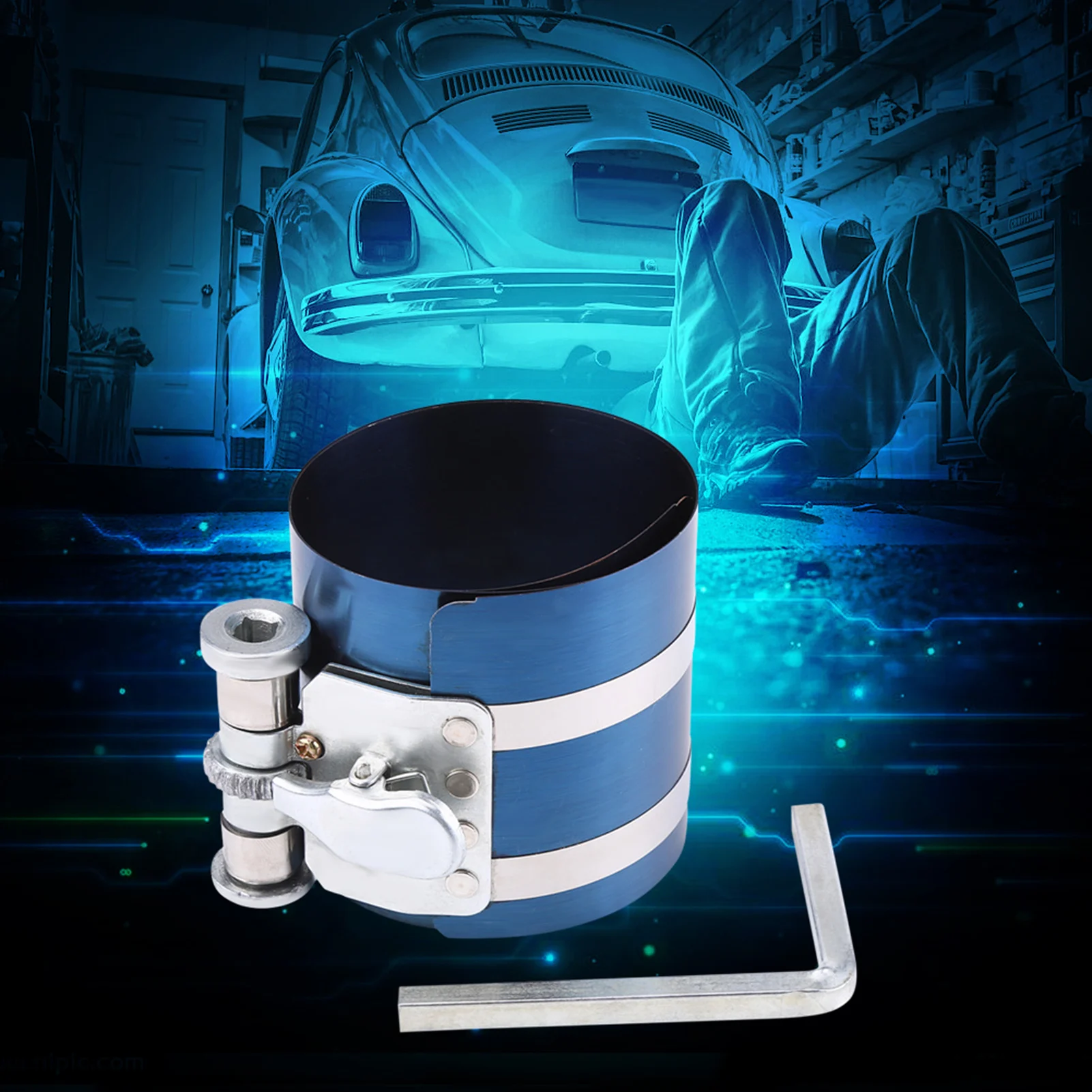 Outil De Montage Pour Segments De Piston - Compresseur Réglable 2-1/8 à 7 Pouces, Pour Réparation Automobile