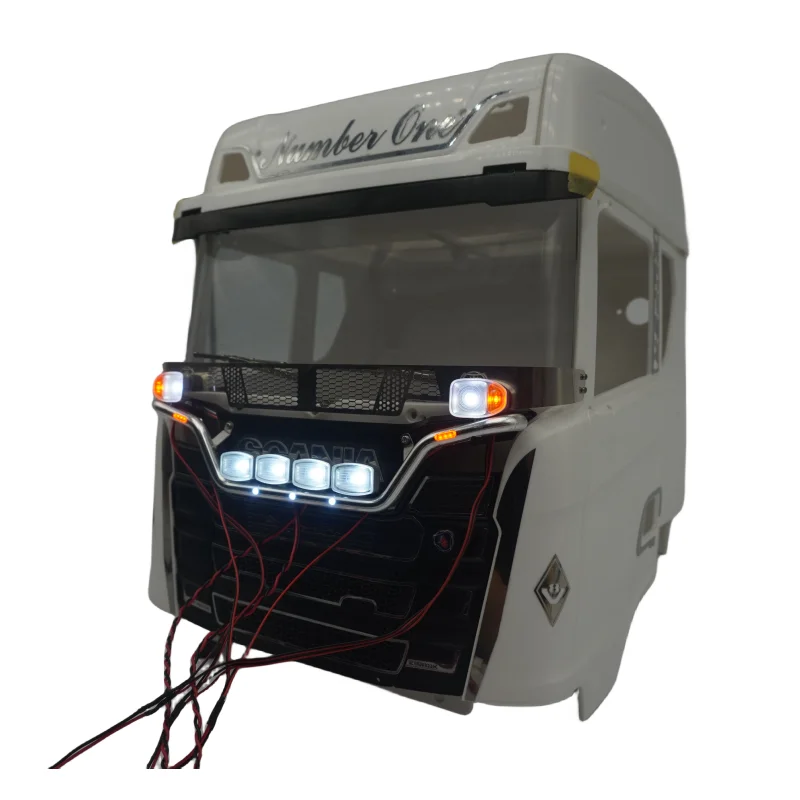 Aluminum Rod Lamp LED Light Spotlight for Tamiya 1/14 RC Truck Scania 770s 56371 56323 Actros Volvo Tractor Trailer LESU Tamiya 3