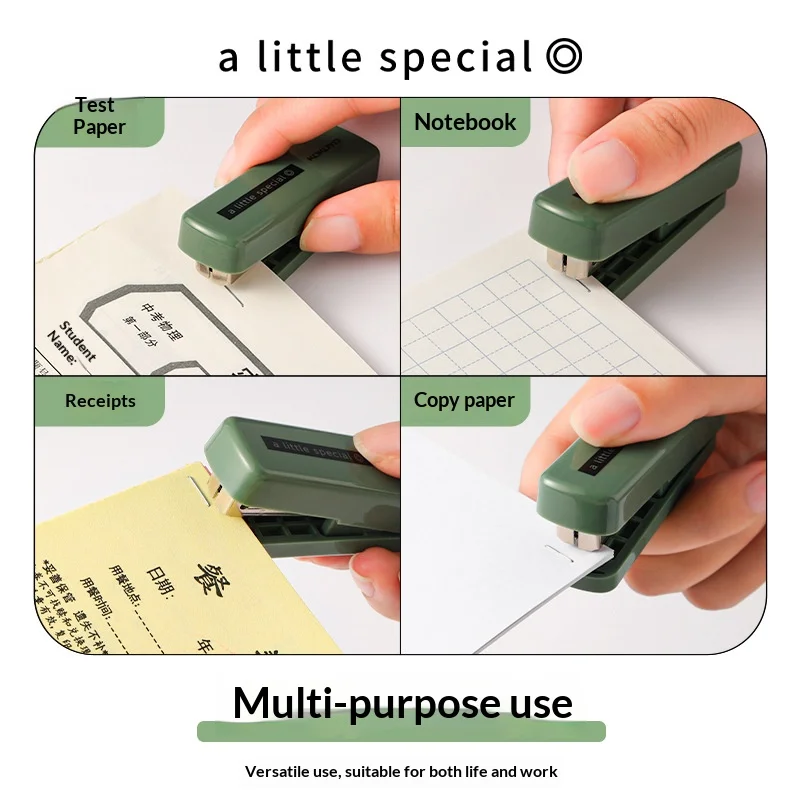 귀여운 KOKUYO 미니 스테이플러(후크 리무버 포함) 플랜트 컬러 핸디 종이 포켓 바인딩 도구 소형 다목적 학생 문구류