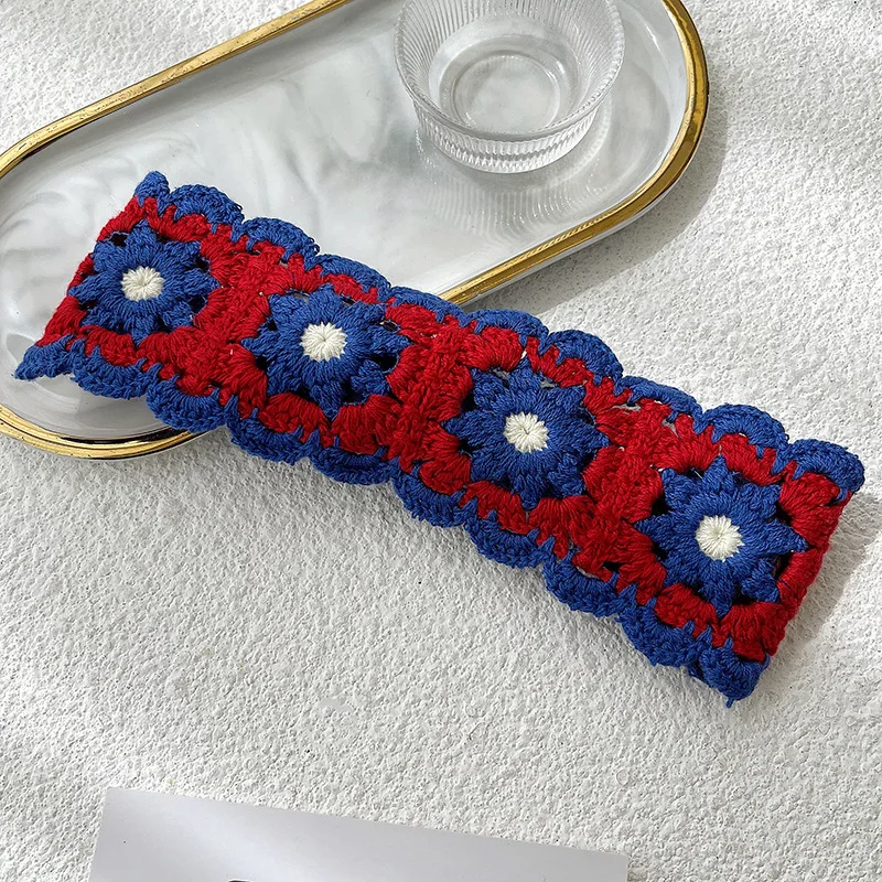 Floral Embroidery Knitted Headband for Kids Girls Turban Cotton Women Hair Accessories Strectchy Bohemian Children Hairbands designer baby accessories Baby Accessories