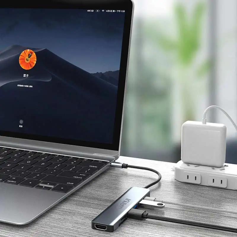 Qianji-hub Multiport com Hdmi 4k Portas Usb 3.0 Entrega de Energia 100w em para Laptop Macbook - Imagem 3