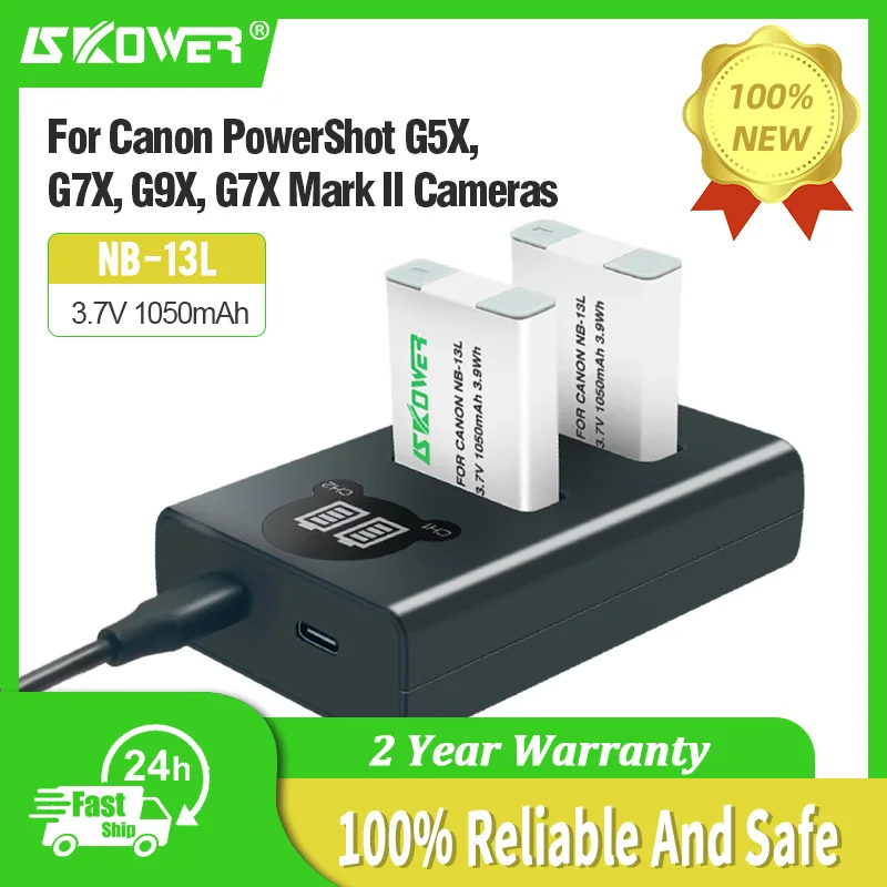 Skower Nb13L Batteria Per Canon Powershot G5X G7X G9X G7X Mark Ii Sx620 Hs Sx720 Hs Sx730 Hs G9X Mark Ii Sx740 Nb-13L Batterie