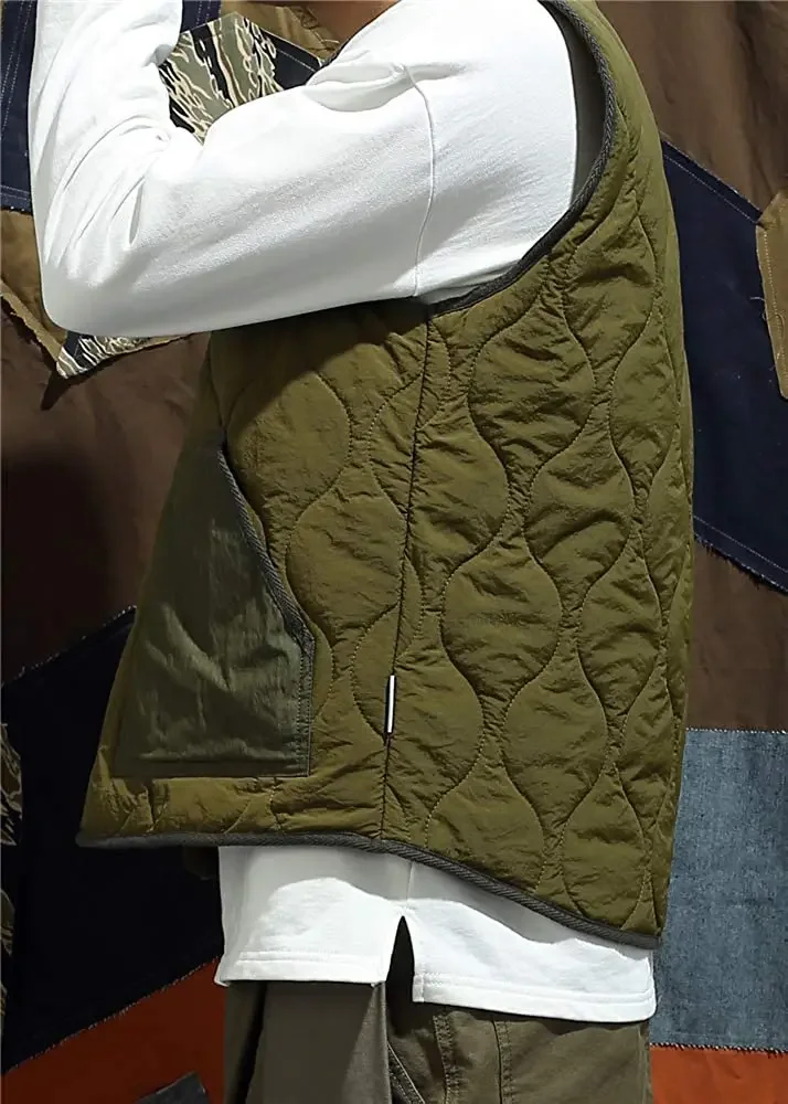 Cotton Padded Vest Mens Sleeveless Quilted Jacket Thick Warm Fashion Casual Outerwear Men Autumn Winter 2